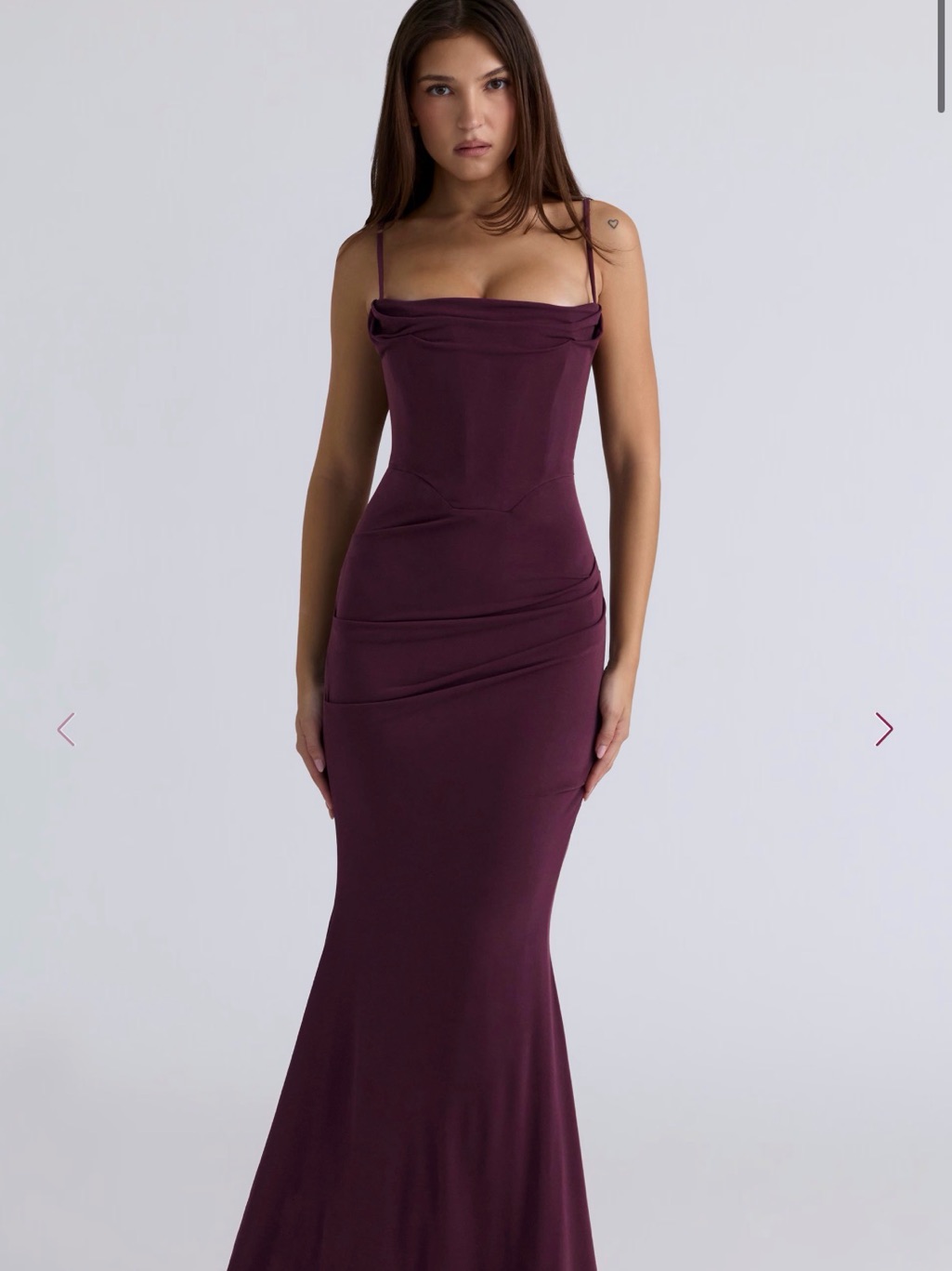 House Of Cb Milena Dress In Dark Cherry
